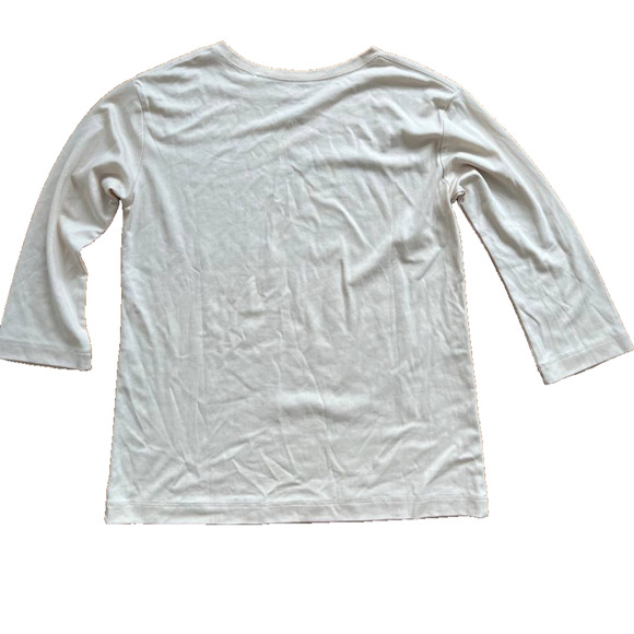 M.M.Lafleur Blouse Women's Pima Cotton Top Cream White XS A000957 - Picture 3 of 7